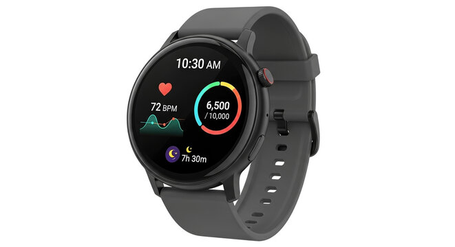 Modern smartwatch displaying activity data