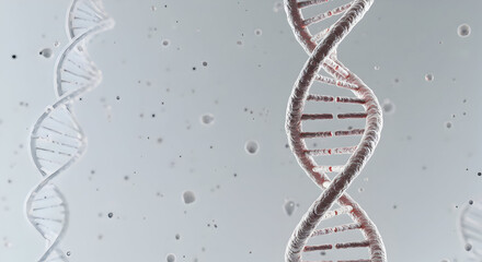 Dna Double Helix Model in 3d on Grey Background