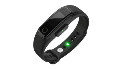 Modern smartwatch or fitness tracker isolated