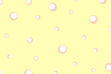Horizontal yellow background with abstract circles and spots. Flat design. Light geometric background with  delicate color. Yellow, white and pink.