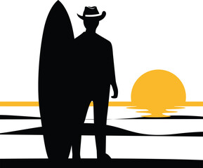 Sunset Cowboy Surfer