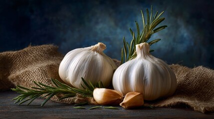 garlic and rosemary, Generative AI,
