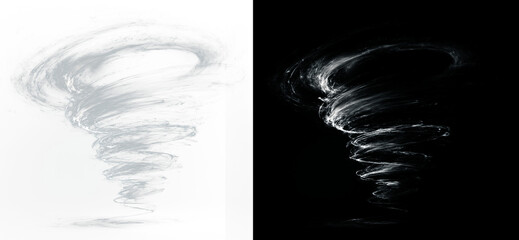 PNG powerful tornado rotation with radiant energy stream
