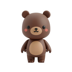 Naklejka premium Charming Brown Bear Figurine on Black Background Captivating for Collectors Art Lovers