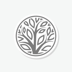 Tree circle logo icon sticker isolated on gray background