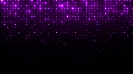 Purple glowing blinking lights. Grid pattern with random size dots. Shimmering particles abstract background for festive design, New Year. 4K loop animation. - Powered by Adobe