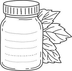 Glass bottle or jar container for kids memo note frame, vector message sticker. Kids diary or memo note frame in shape of glass jar for school notebook label, daily list plan and to do checklist