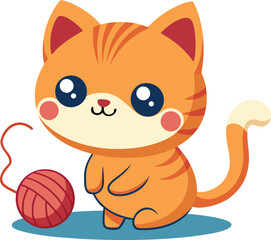 Cartoon Cat, Cute Cartoon Cat, Cute Cartoon Cat Vector Set, Adorable Cat Vector Art.