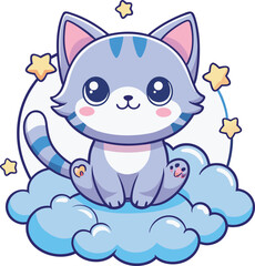 Cartoon Cat, Cute Cartoon Cat, Cute Cartoon Cat Vector Set, Adorable Cat Vector Art.