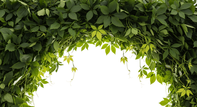 Lush green ivy vines arching over a dark background with delicate tendrils green leaves foliage plant transparent background