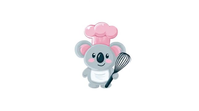 Cute koala chef cartoon image