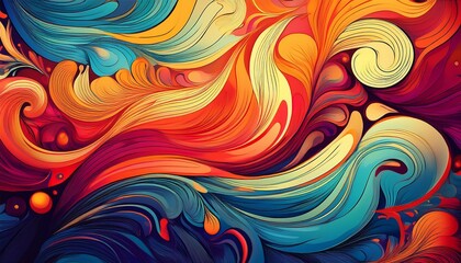 colorful abstract patterns with flowing shapes and textures evoking creativity and warmth