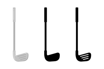 Golf Club Icon Set Isolated on White Background. Minimal Sport Symbol. Vector Illustration