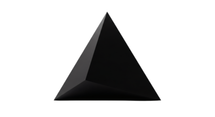 Black pyramid shape isolated on a plain white background image