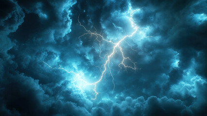 blue lightning thunder cloud explosion background 3