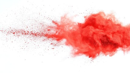 Exploding Red Powder: A vibrant explosion of crimson powder streaks across the frame, a dynamic visual representation of energy, movement, and artistic expression. 