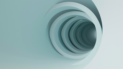 Obraz premium Abstract Circular Tunnel in Soft Blue Shades with Modern Artistic Style