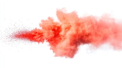 Fototapeta premium Explosive red smoke: An abstract swirl of vibrant red smoke billows outward, creating a dynamic and visually striking composition. A captivating display of color, movement and energy.