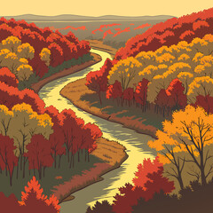 autumn landscape in the mountains