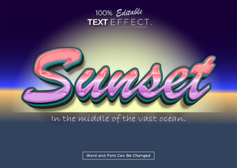 Sunset Text Effect with Gradient and Night Sky
