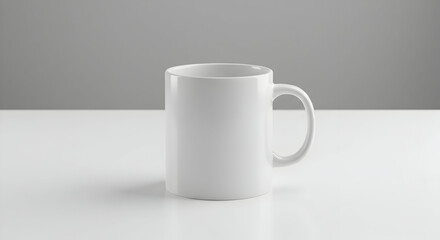 White Coffee Mug on a White Surface