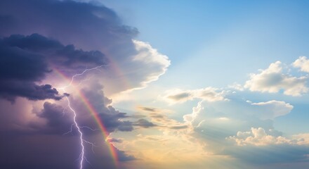 Stormy sky transitions to a sunny day