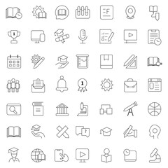 Book Line Icons Editable Stroke, Book line vector icon set. The set contains icons: Book, Audiobook, E-Reader, Studying, Tutorial, Personal Organizer, Diary, Reference Book.