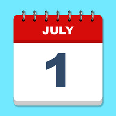 July calendar icon on a blue background