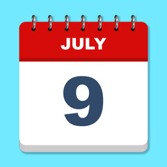 July calendar icon on a blue background