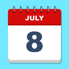 July calendar icon on a blue background