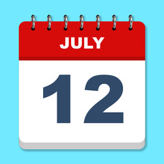 July calendar icon on a blue background