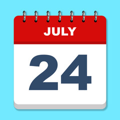 July calendar icon on a blue background