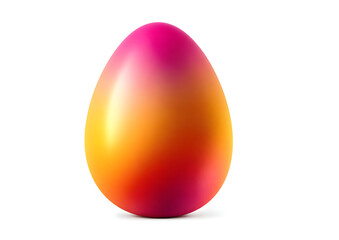 A vibrant, colorful egg with a smooth gradient of pink and orange hues. Perfect for Easter themes or festive celebrations. Ideal for creative projects.