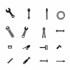 Tool Icons Collection, Digital Illustration, Online Catalog, Graphic Design, Minimalist Style