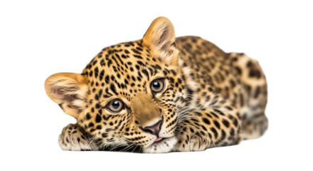 Leopardbaby auf transparentem Hintergrund; PNG