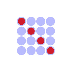 red and blue spheres