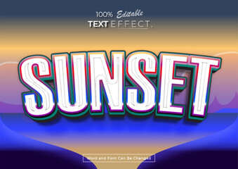 Sunset editable text effect 