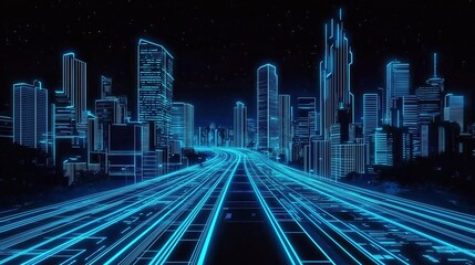 Fototapeta premium Cyberpunk Cityscape