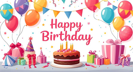 birthday cake cartoon vector, birthday balloon illustration vector, birthday gift clipart vector, happy birthday greeting illustration, birthday hat vector art, birthday party illustration clipart, bi