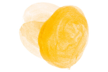 Yellow circle pattern watercolor isolated on transparent background