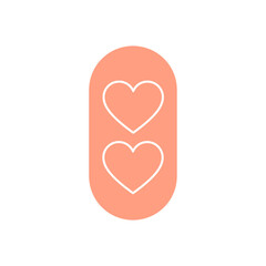 red heart on white background