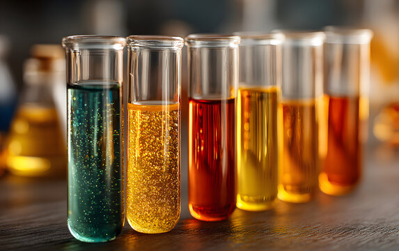 Testreihe Reagenzgl&auml;ser im Labor