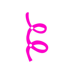 Obraz premium pink ribbon on white background