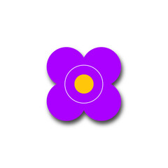 purple flower on white background