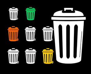 trash, can, icon, bin, waste, garbage, container, recycle, rubbish, disposal, vector, illustration, symbol, delete, dustbin, basket, clean, sanitation, office, simple, outline, flat, design, minimal, 