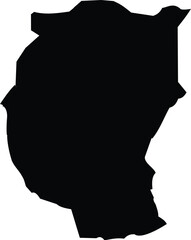 East Africa Silhouette Map Solid