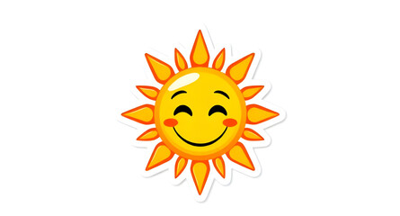 bright happy sun, sunshine cartoon art, happy weather sun, sun with blush cheeks