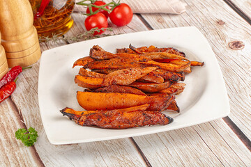 Homemade cuisine - baked sweet batat