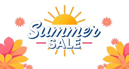 Obraz premium bright summer sale, sun and beach sale, tropical promo design, tropical fruit sale, vacation deals background, hot summer offers, seasonal sale background, exotic leaves sale banner, warm season sale,