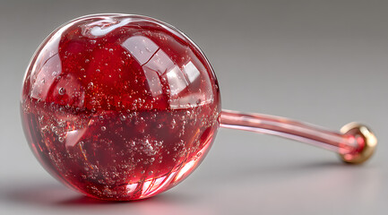 Candy apple made from translucent caramel glass